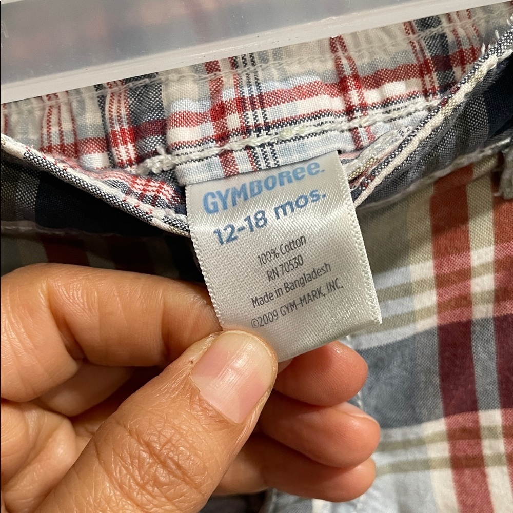 Gymboree Plaid Kids Shorts - Red, Blue, Tan - Picture 3 of 5